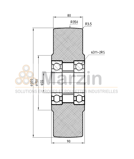 ROUE PAG PEVOLON® 300/080/5/55