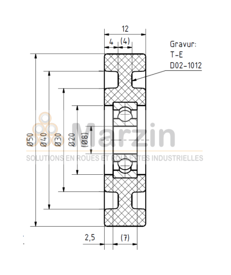 GALET PEVOLON® 130 PA/050/012/5/08