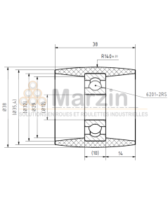 GALET PEVOTHAN®  130 PU/038/038/5/12