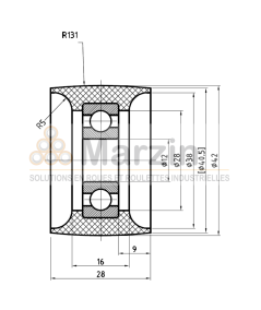GALET PEVOTHAN®  130 PU/042/028/5/12