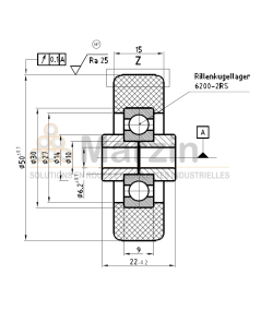 GALET PEVOTHAN®  130 PU/050/015/5/6,2