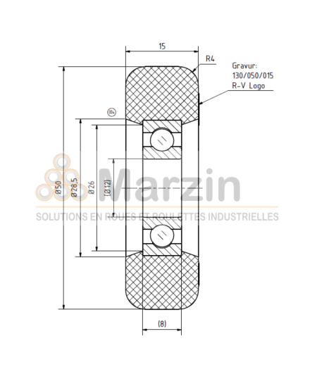 GALET PEVOTHAN®  130 PU/050/015/5/12