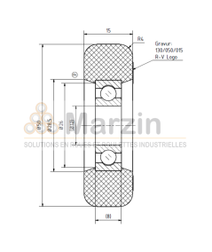 GALET PEVOTHAN®  130 PU/050/015/5/12
