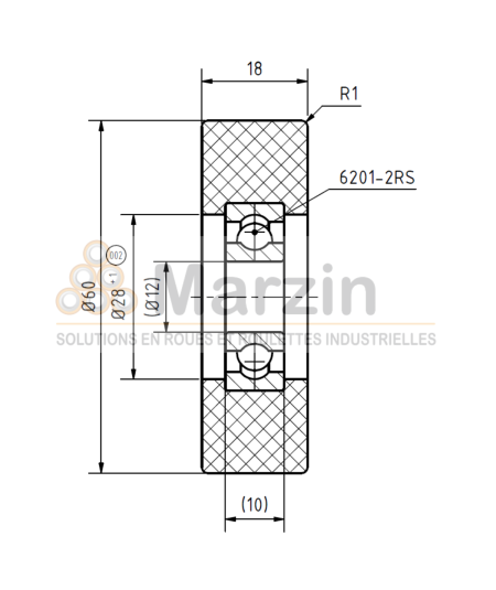 GALET PEVOTHAN®  130 PU/060/018/5/12