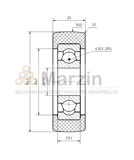 GALET PEVOTHAN®  130 PU/062/020/5/17