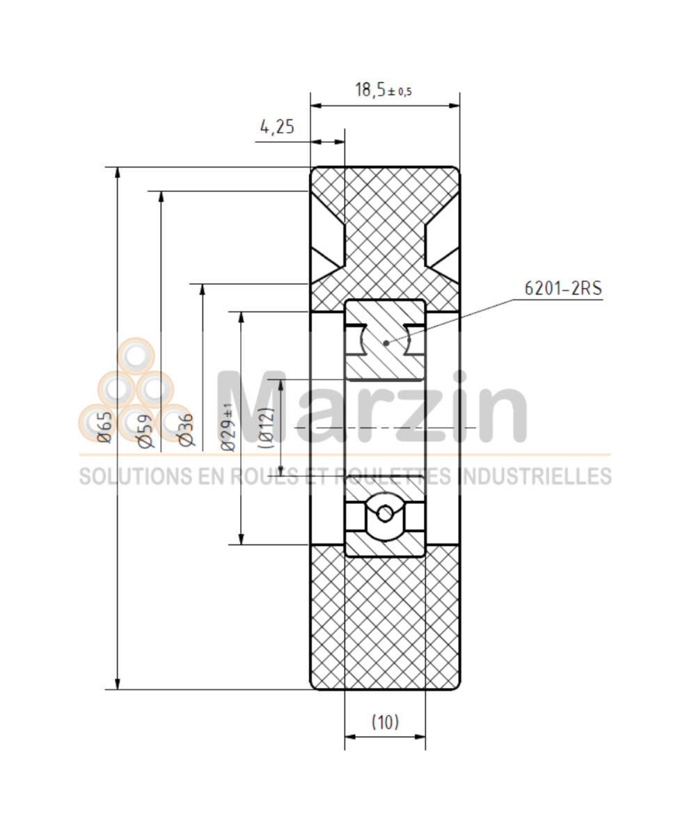 GALET PEVOTHAN®  130 PU/065/018,5/5/12