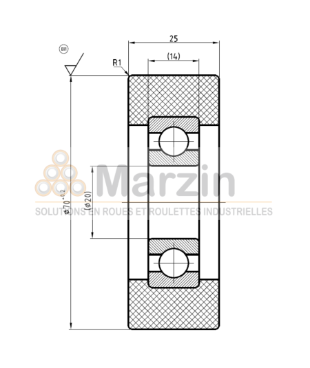 GALET PEVOTHAN®  130 PU/070/025/5/20
