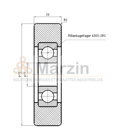 GALET PEVOTHAN®  130 PU/075/020/5/17