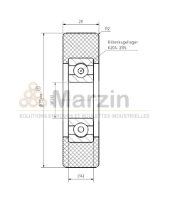GALET PEVOTHAN®  130 PU/075/020/5/20