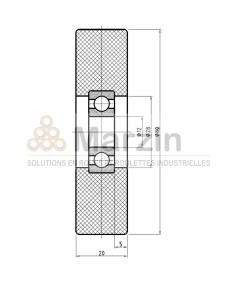 GALET PEVOTHAN®  130 PU/080/020/5/12