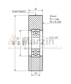 GALET PEVOTHAN®  130 PU/080/020/5/17