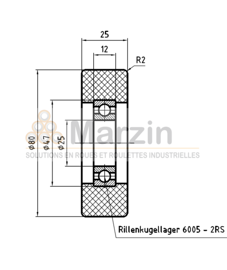 GALET PEVOTHAN®  130 PU/080/025/5/25