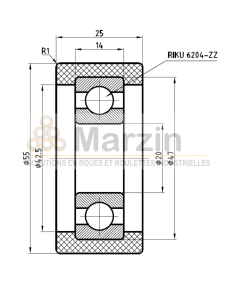 GALET PEVOTHAN®  130 PU/055/025/5/20