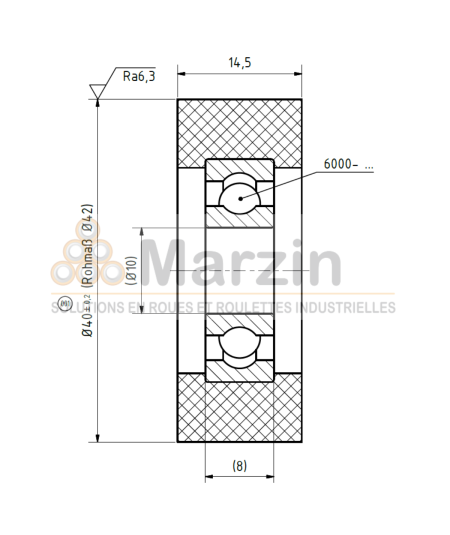 GALET PEVOTHAN®  130 PU/040/14,5/5/10