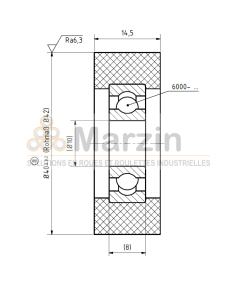 GALET PEVOTHAN®  130 PU/040/14,5/5/10