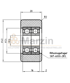 GALET PEVOTHAN®  130 PU/040/020/5/10-SKF