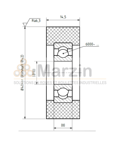 GALET PEVOTHAN®  130 PU/040/014.5/5R/10