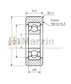 GALET PEVOTHAN®  130 PU/042/014,5/5/12