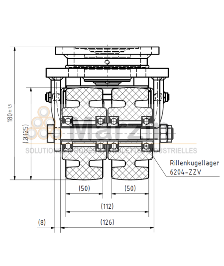 ROULETTE PEVOLON® ULCDRF 125/50/5