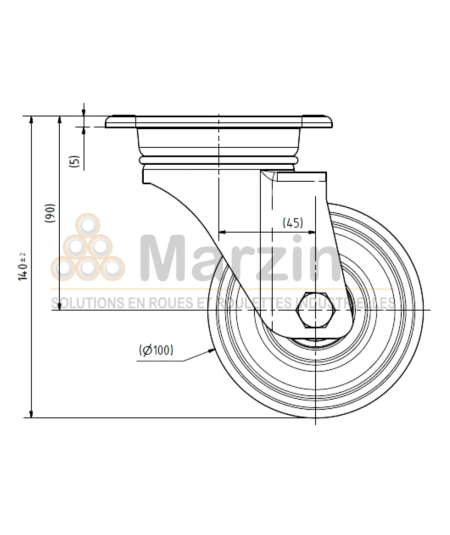 ROULETTE PEVOLON®  WLX/NI/100/40/5R L