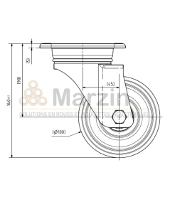 ROULETTE PEVOLON®  WLX/NI/100/40/5R L