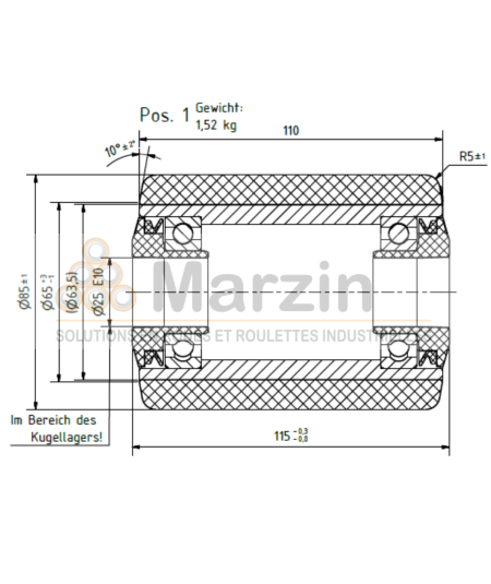GALET PEVOPUR®  85/110/115/25 AR EP