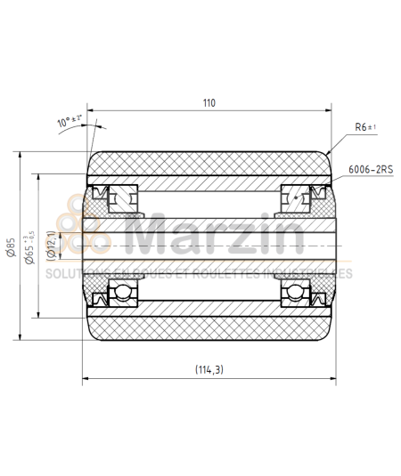 GALET PEVOPUR®  85/110/114,3/12,1 AR EP
