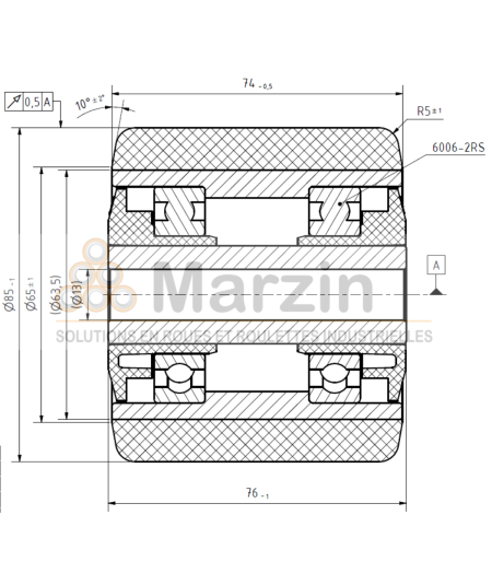 GALET PEVODYN®-SOFT 85/074/076/13 AR EP