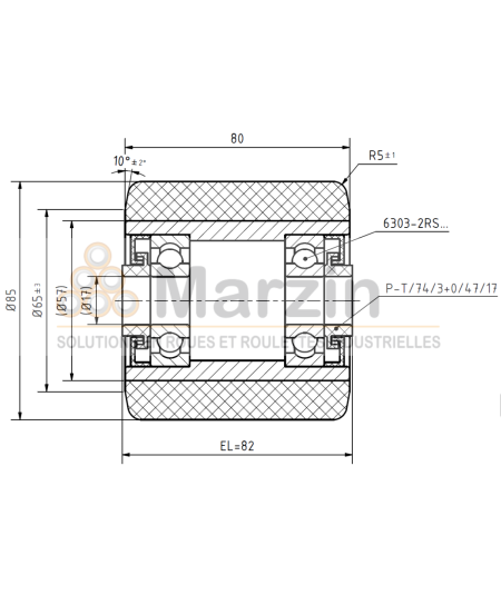 GALET PEVODYN®-SOFT 85/080/082/17 AR CR  78 SH