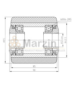 GALET PEVODYN®-SOFT 85/085/090/25 AR EP  78 SH