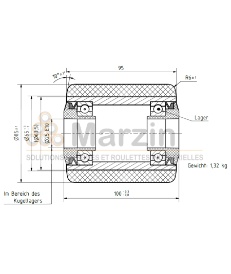 GALET PEVODYN®-SOFT  85/095/100/25 AR EP
