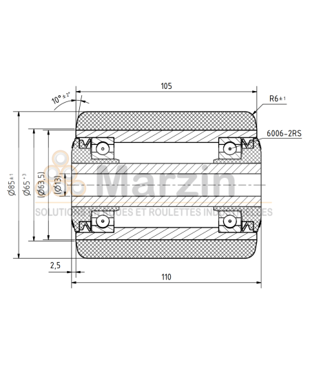 GALET PEVODYN®-SOFT 85/105/110/13 AR EP