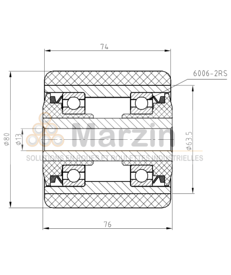 GALET VULKOLLAN®  80/074/076/13 AR EP 