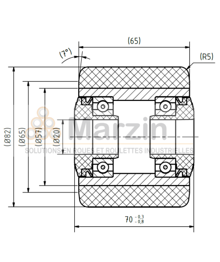 GALET VULKOLLAN®  82/065/070/20 AR EP