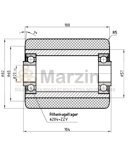 GALET VULKOLLAN®  82/100/104/20 AR ZV 