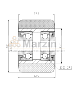 GALET VULKOLLAN®  85/59.5/61.5/17 AR CR 