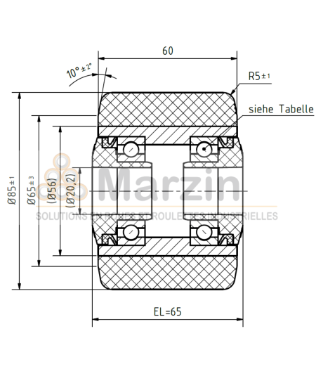 GALET VULKOLLAN®  85/060/065/20 AR EP 