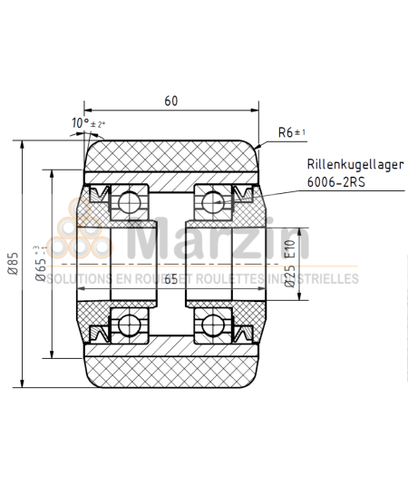 GALET VULKOLLAN®  85/060/065/25 AR EP 