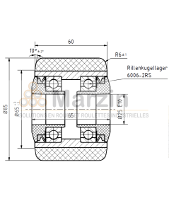 GALET VULKOLLAN®  85/060/065/25 AR EP 