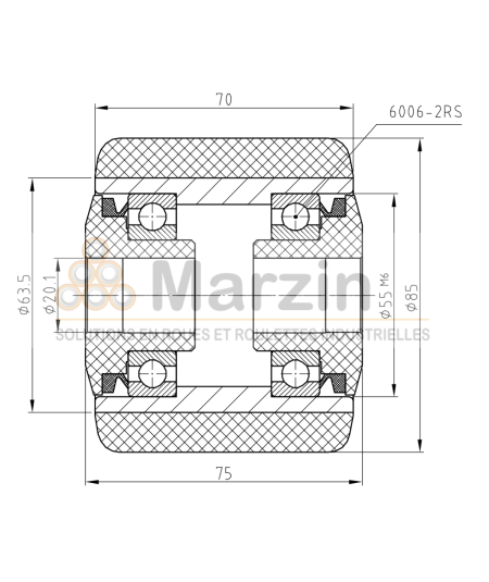 GALET VULKOLLAN®  85/070/075/20 AR EP