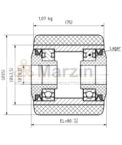 GALET VULKOLLAN®  85/075/080/20 AR EP