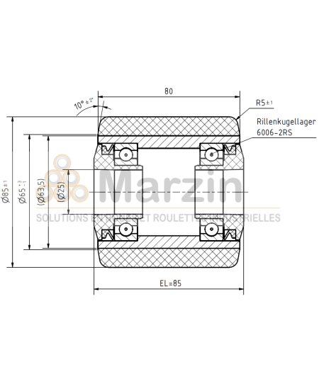 GALET VULKOLLAN®  85/080/085/25 AR EP