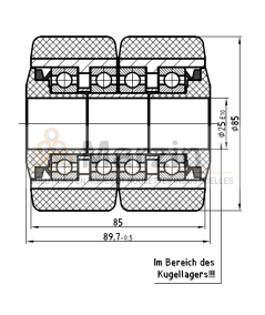 GALET VULKOLLAN® DOUBLE 85/085/89.7/25 AR EP