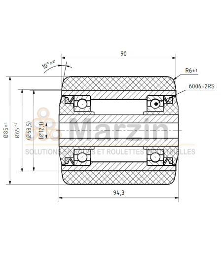GALET VULKOLLAN®  85/090/094,3/12,1 AR EP