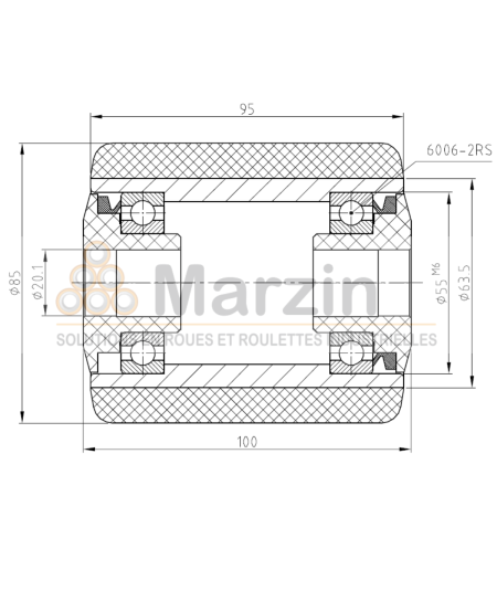 GALET VULKOLLAN®  85/095/100/20 AR EP 