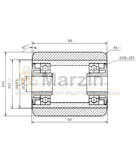 GALET VULKOLLAN®  85/100/101/20 AR EP