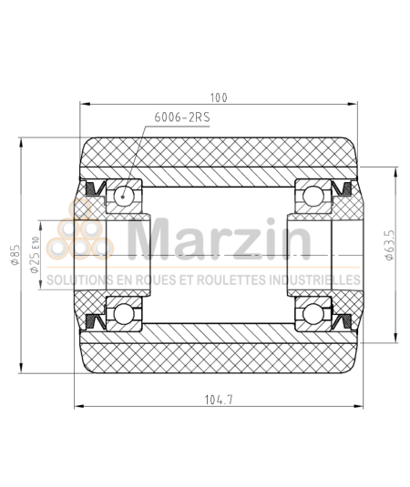 GALET VULKOLLAN®  85/100/105/25 AR EP
