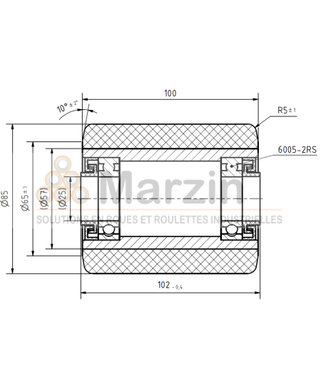 GALET VULKOLLAN®  85/100/102/25 AR CR