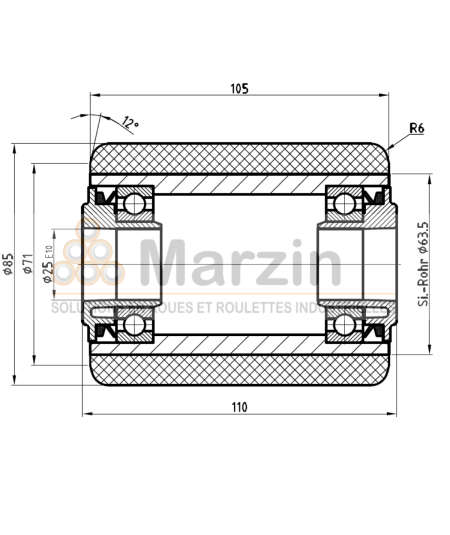 GALET VULKOLLAN®  85/105/110/25 AR EP