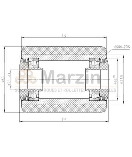 GALET VULKOLLAN®  85/110/115/25 AR EP